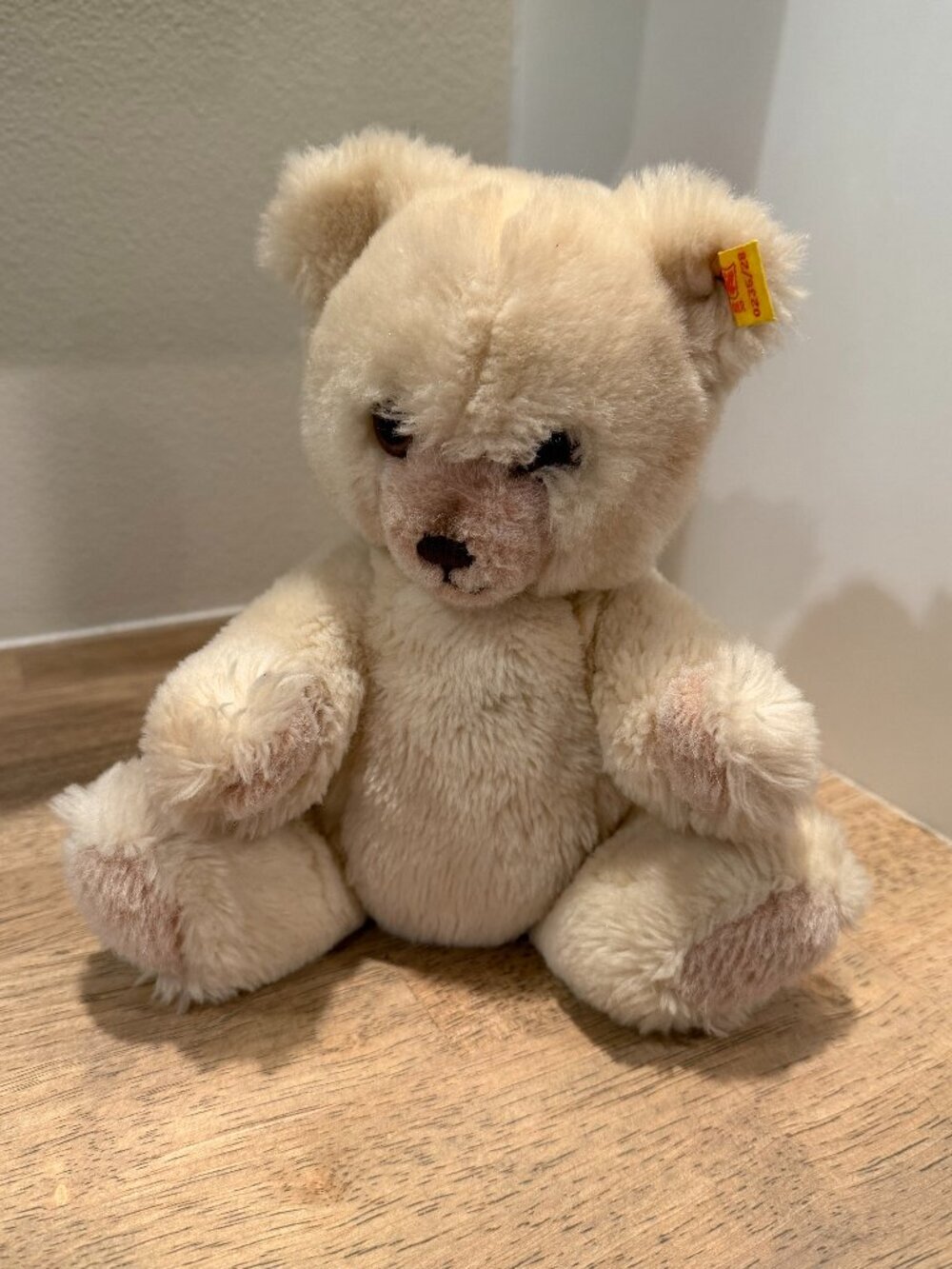 Vintage Steiff Teddy Bear 0235/28 Blond Mohair Jointed W. Germany Button Tag